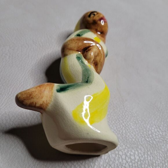 Ceramic figurine Shearwater Colorful 1995 Pottery Lady Dancer Hand On Stomach - Picture 7 of 11